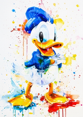 Donald Duck watercolor Splash