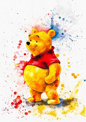 Winnie Pooh Watercolor Splash