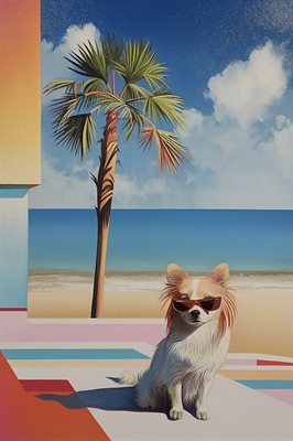 Koira rannalla