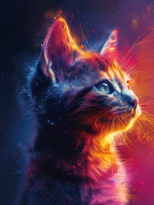 Katt i ljus av Neon