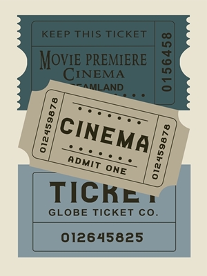 Cinema ticket Poster Blue