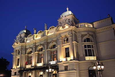O Teatro Słowacki em Cracóvia.