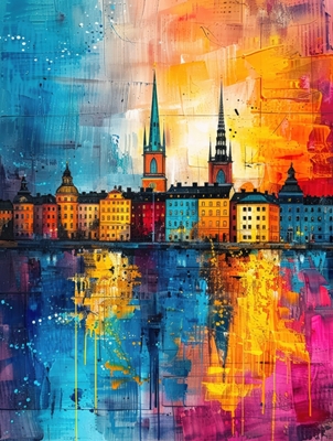 Stockholm mit schönen Farben
