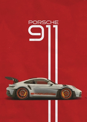 Porsche 911 Red Poster
