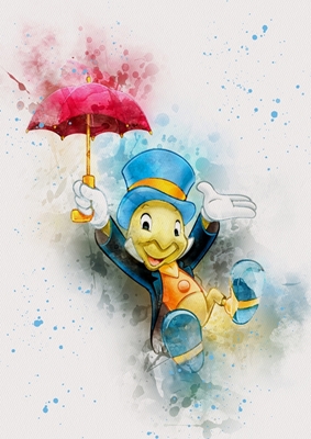 Jiminy kriketti akvarelli