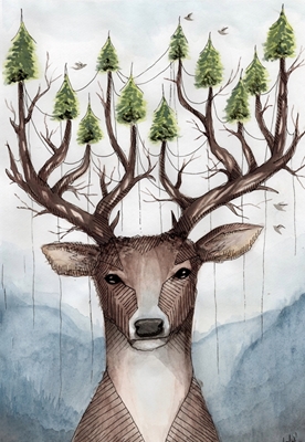 Deer with antlers