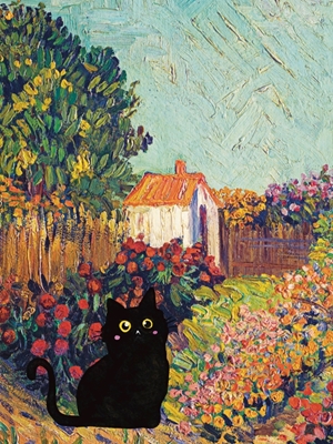 Chat dans le jardin