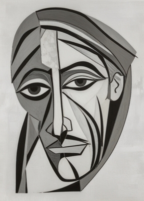 Linje i ansiktet-Picasso-stil