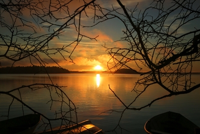 Pôr do sol na Finlândia