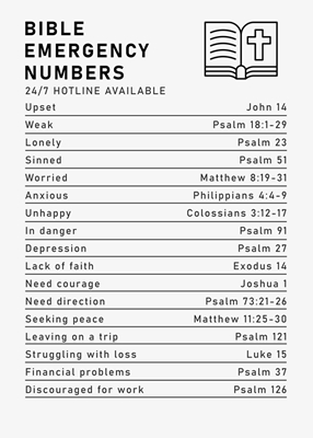 Bible Emergency Numbers