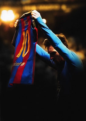 Poster iconico di Messi Barça