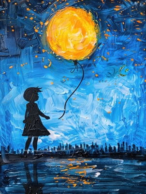 Girl With Moonlit Balloon