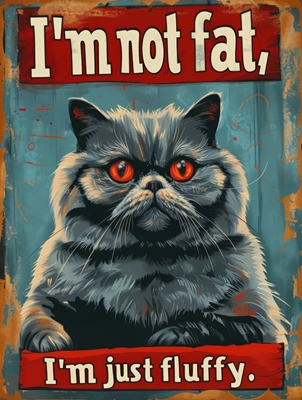 Funny Cat Poster - Not Fat