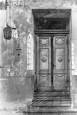 Door with patina, black&white