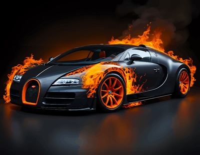 Bugatti Veyron - Płomienny płomień