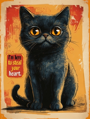 Poster de Gato Fofo Ladrão de Coração