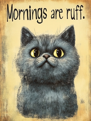 Tough Morning Cat Poster