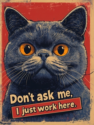 Office Cat Decor Poster Funny