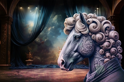 Cheval baroque gris