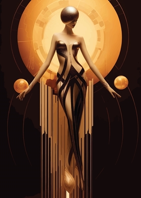 Golden women Deco art