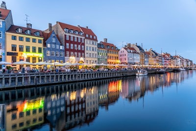 Nyhavn Kopenhagen bei Nacht