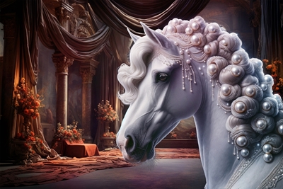 Cheval baroque blanc