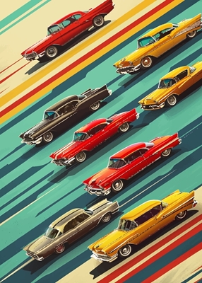 Póster de coche retro