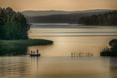 Fishing in the sunset