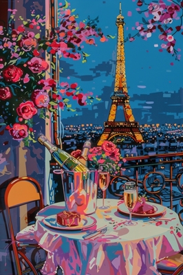 Nighttime Romance in Paris