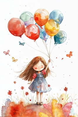 Girl with balloons