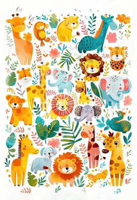 Colorful Safari Friends