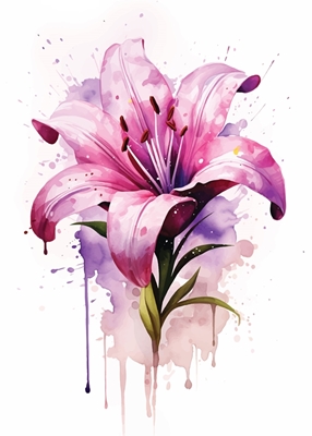 Purple Lily Flower -taide