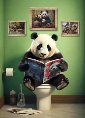 Panda sur les toilettes