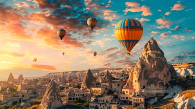 Mooie zonsopgang in Cappadocië 