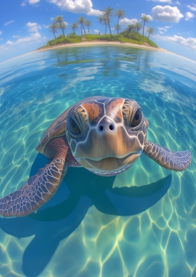 Foto van de groene zeeschildpad