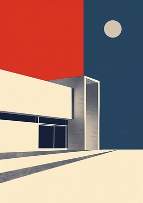 Bauhaus "Dessau" sininen punainen