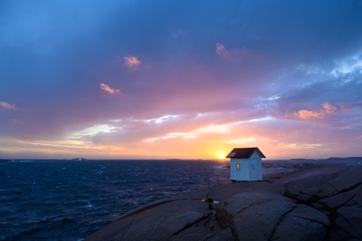 The old lighthouse at sunset