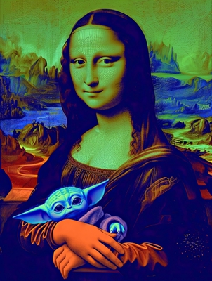 Mona Lisa und Baby Yoda