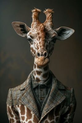 Elegant Giraff i Tweedkostym