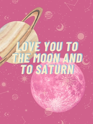 Arte da Citação de Amor de Saturno Lua