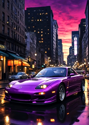 mazda race in city night