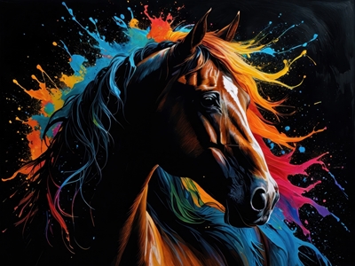 Colorful horse head portrait