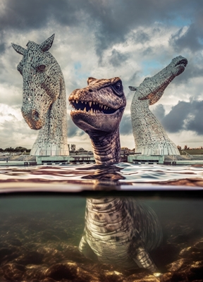 Nessie visits the Kelpies