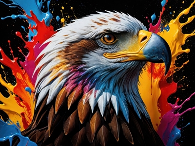 Colorful eagle head portrait