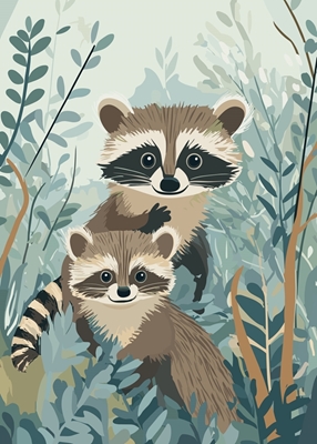 Família Raccoon Minimalista