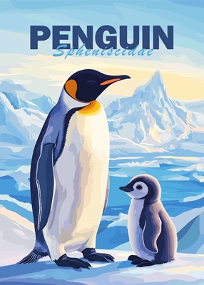 Pinguin-Familie Minimalistisch