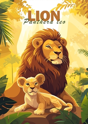 Famille Lion Minimaliste