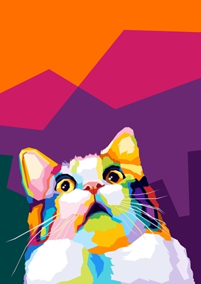 Skræmt Kat Meme Wpap Kunst