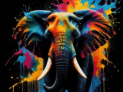 Colorful elephant portrait