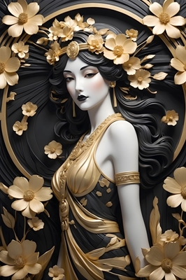 Art Deco - Flower woman